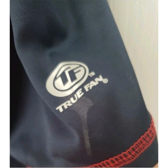 BOSTON RED SOX‎ MLB MEN'S POLO SHIRT SIZE XL NAVY BLUE & RED COLORBLOCK - Picture 3 of 3